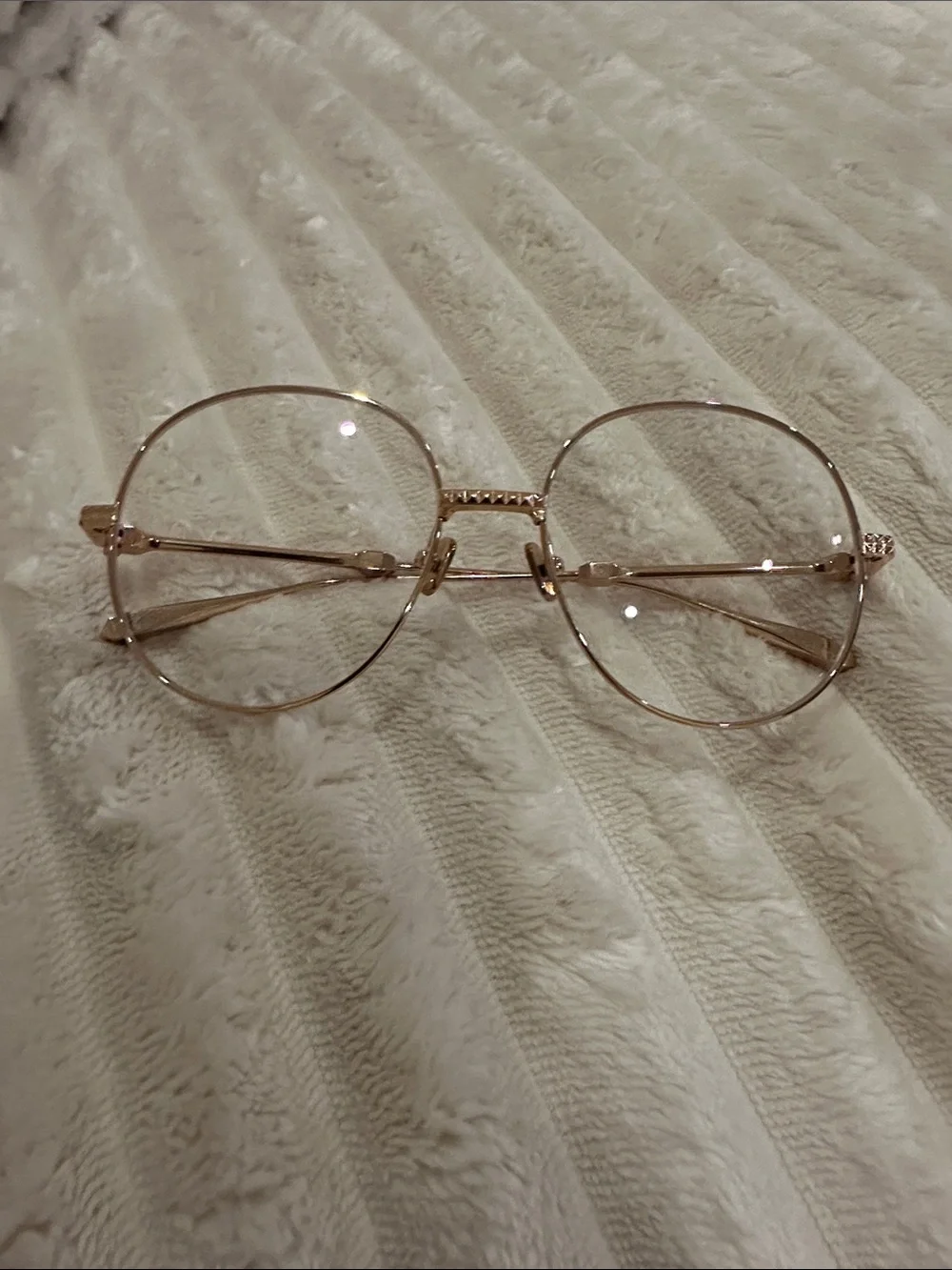 Valentino Round Gold Metal Frame Glasses; NWOT